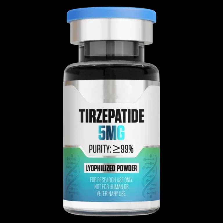 Tirzepatide (5 mg Vial) 5 mg vial of lyophilized research peptide