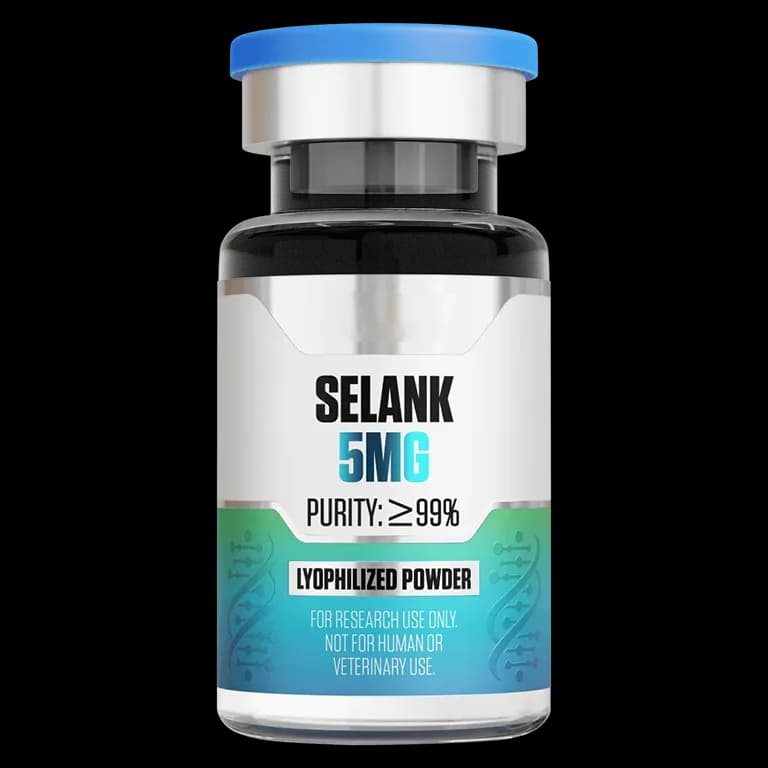 Selank (5 mg Vial) 5 mg vial of lyophilized research peptide