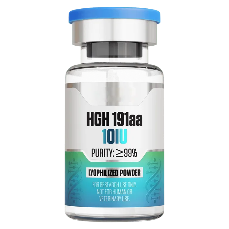 HGH 191AA (10IU Vial) 10IU vial of lyophilized research peptide
