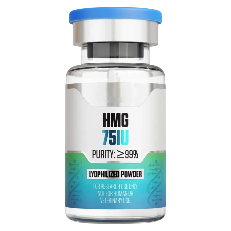 HMG (0.15 mg / 75 IU Vial) 0.15 mg / 75 IU vial of lyophilized research peptide