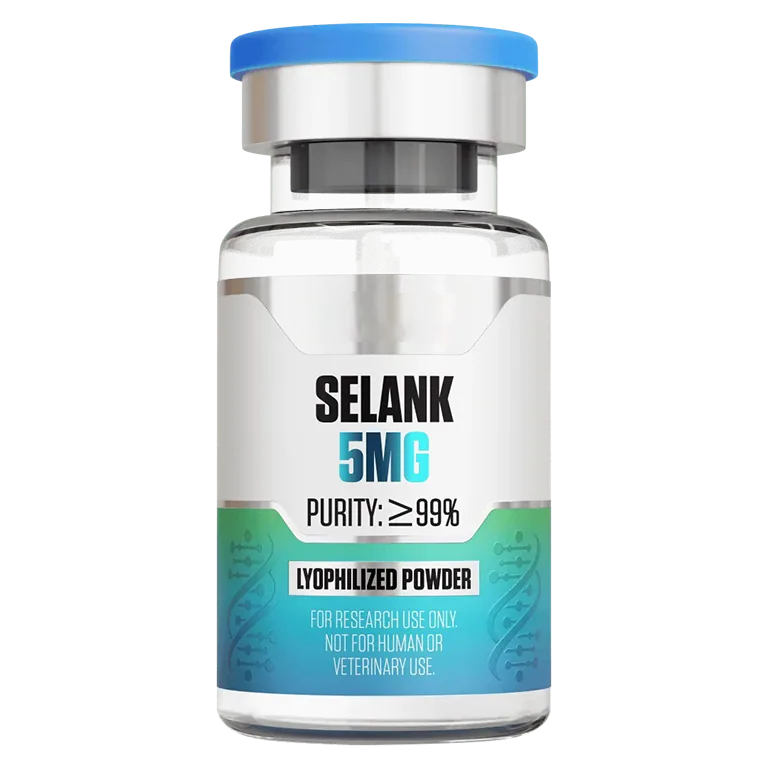Selank (5 mg Vial) 5 mg vial of lyophilized research peptide